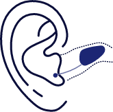 Invisible-in-the-canal hearing aids illustration